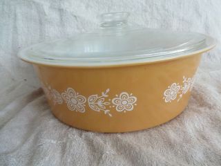 Pyrex 664 Large Big Bertha Butterfly Gold 4 QT Casserole with glass Lid 664 - C 3