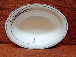 Waterford Ballet Ribbon Platinum 9 1/2 Inch Oval Serving Bowl