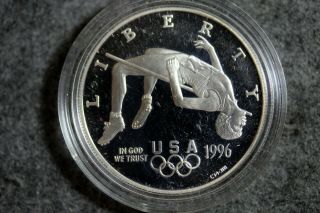 1996 - P Olympic High Jump Commemorative Proof Silver Dollar J14125