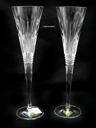 Waterford Crystal Lismore Diamond Toasting Flutes (2) In/box
