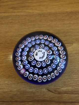 Baccarat Paperweight “we The People” Millefiori 1988