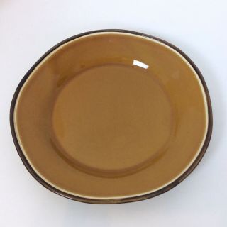 Tabletops Gallery Honey Dinner Plate Brown Hand Painted Crafted Irregular Shape