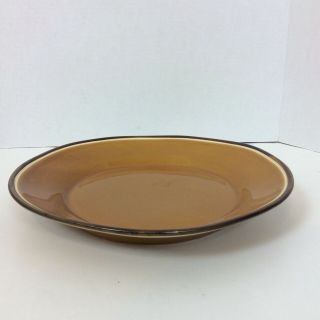 Tabletops Gallery Honey Dinner Plate Brown Hand Painted Crafted Irregular Shape 2