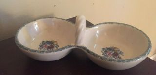 Home & Garden Party Stoneware 2pc Relish/condiment Dish/holder/tray Floral