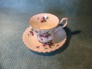 Royal Albert Teacup & Saucer (bone China) With Purple And White Flowers