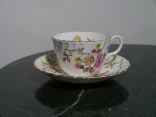 Aynsley Bone China England Tea Cup And A Saucer Flowers