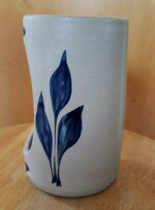 Williamsburg Pottery Stoneware Blue Gray Wall Sconce Pocket Candle 6 
