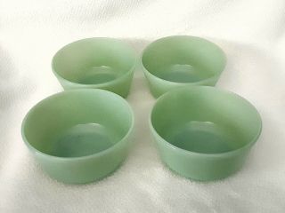 4 Vintage Fire King Oven Ware Jadeite 5 " Straight Sided Round Bowls