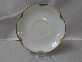 ❤ 4 Haviland Limoges Silver Anniversary Saucers 5 3/8 Inches
