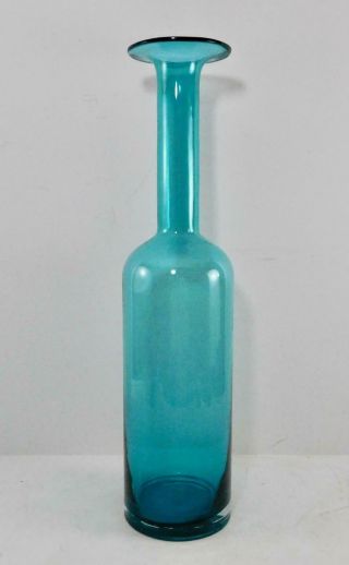 Holmegaard Style Otto Brauer Gulvase Vase Turquoise 16”