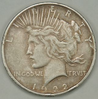 1922 - D $1 Peace Silver Dollar Vam - 2q Die Break Rare R6 (rim Nicks) (020619)