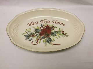 Lenox Winter Greetings Bless This Home Tray Red Cardinal