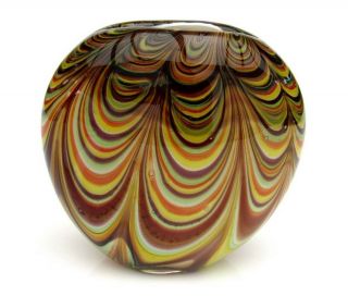20th Century Murano Art Glass Multi Coloured Freeform Wing Vase With Label