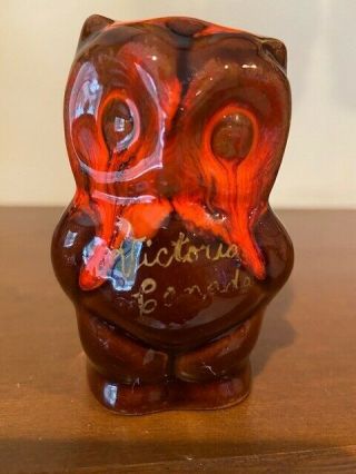 Canadian Art Pottery Mcmaster Craft Lava Drip Glazed Owl Figurine Dundas Euc