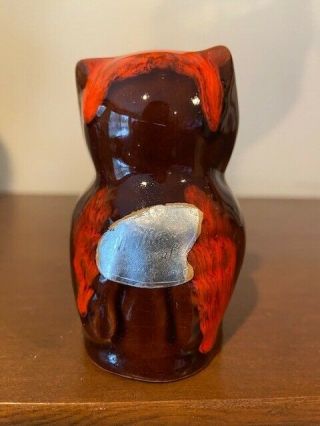 Canadian Art Pottery McMaster Craft Lava Drip Glazed Owl Figurine Dundas EUC 3