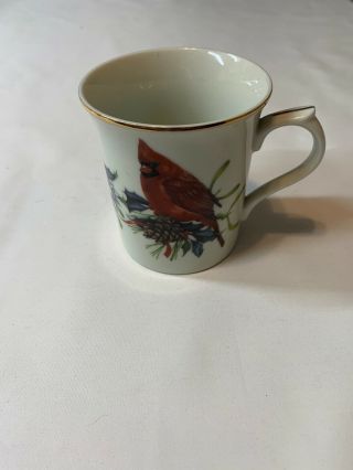 Lenox Winter Greetings Red Cardinals Carved Coffee Tea Mug Catherine McClung 3