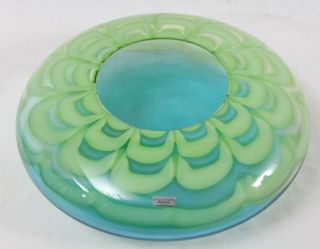 Waterford Evolution Glass Ocean Tide 15.  5 " Centerpiece Bowl Green Blue Poland