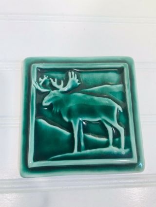 Hammond Bay Art Studio Green Glaze Moose Tile