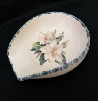 Home And Garden Party Spoon Rest Holder Magnolia Stoneware 2000