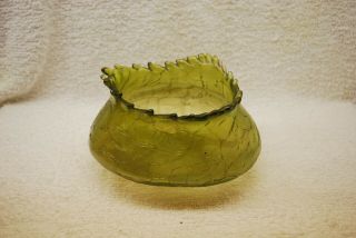 Moser Loetz Bohemian Green Iridescent Art Glass Fingers Vase 1890 