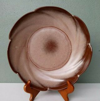 Frankoma Pottery - Plainsman Brown - Scalloped Centerpiece Bowl 218