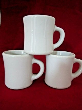 3 Victor Restaurant Diner Ware Heavy Coffee Mugs Cups White