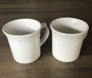 Pfaltzgraff Gazebo White 2 Coffee Mugs Stoneware Pottery China Dinnerware Tea