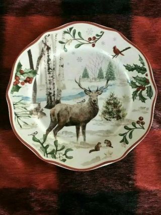 Better Homes & Gardens Winter Heritage Salad Plate Buck Deer Christmas
