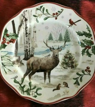 Better Homes & Gardens Winter Heritage Salad Plate Buck Deer Christmas 2