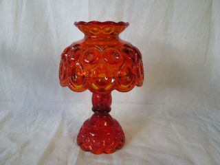 Moon And Stars Amberina 3pc Fairy Courting Candle Lamp Light 9.  5 " Tall Le Smith