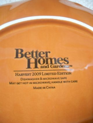 Harvest 2009 Limited Edition Better Homes & Gardens Pumpkin Plate 3