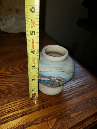 Nemadji Hand Made Pottery Small Vase Multicolored Made In USA 3
