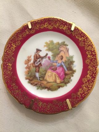 Limoges Hand Painted Gold Rimmed Decorative Plate With Limoges Frame