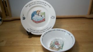 Wedgewood Peter Rabbit Childs Bowl And Plate Beatrix Potter Frederick Warne