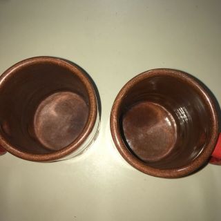 Set 2 Frankoma Pottery Mug Cup C4 Burnt Orange 2