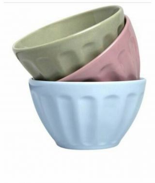 Pier 1 Mini Ceramic Prep Bowls Set Of 3 (pink,  Green,  Blue) - Fabfitfun
