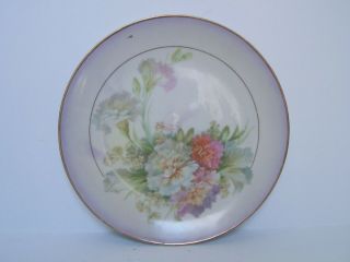 Royal Rudolstadt Prussia Pink Orange White Floral Porcelain Plate Signed