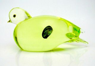 Perfect Signed 60s Murano Sommerso Cenedese Uranium Art Glass Bird By A Da Ros