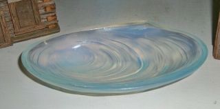 Signed Sabino Paris France Opalescent Art Glass Clam Shell Dish Iridescent 7 1/8