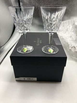Waterford Lismore Set/2 Claret Wine Glasses 60th Anniversary 154038