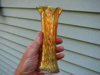 Very Scarce Marigold Dugan Nautilus Carnival Glass Vase
