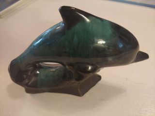 Vintage Dolphin Blue Mountain Pottery BMP Glazed Blue Green Canada Mid Century 3