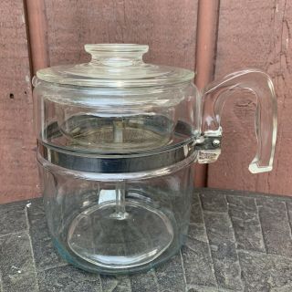 Vintage Pyrex 7759 Flameware 9 - Cup Glass Percolator Coffee Pot - Complete