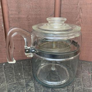 Vintage Pyrex 7759 Flameware 9 - Cup Glass Percolator Coffee Pot - COMPLETE 2