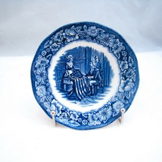Staffordshire Historic Colonial Scenes Liberty Blue " Betsy Ross " Fruit Bowl (s)