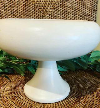Mid Century Vintage Haeger Pottery Raindrop Ivory Pedestal Planter Vase 7 1/4 