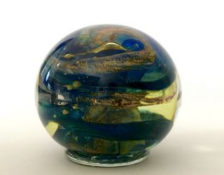 Michael Harris Isle Of Wight Large Glass Paperweight Signed