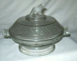 Eapg Mourning Dove Pattern Butter Dish - Maker Unknown