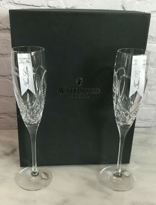Waterford Love True Love Crystal Champagne Flutes Set Of 2 W/ Box