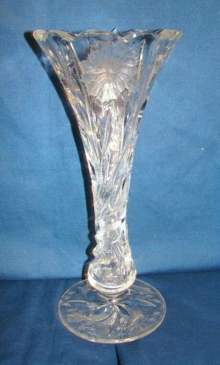 Hawkes Gravic Cut Glass Carnation 11 3/4 " Vase